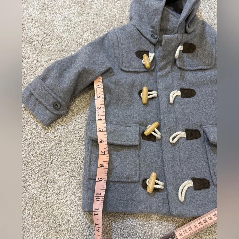 Janie‎ and Jack Gray Wool Blend Toggle Coat with Hood 12-18mo